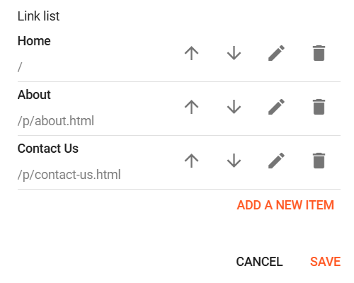 Topbar menu Configuration Example